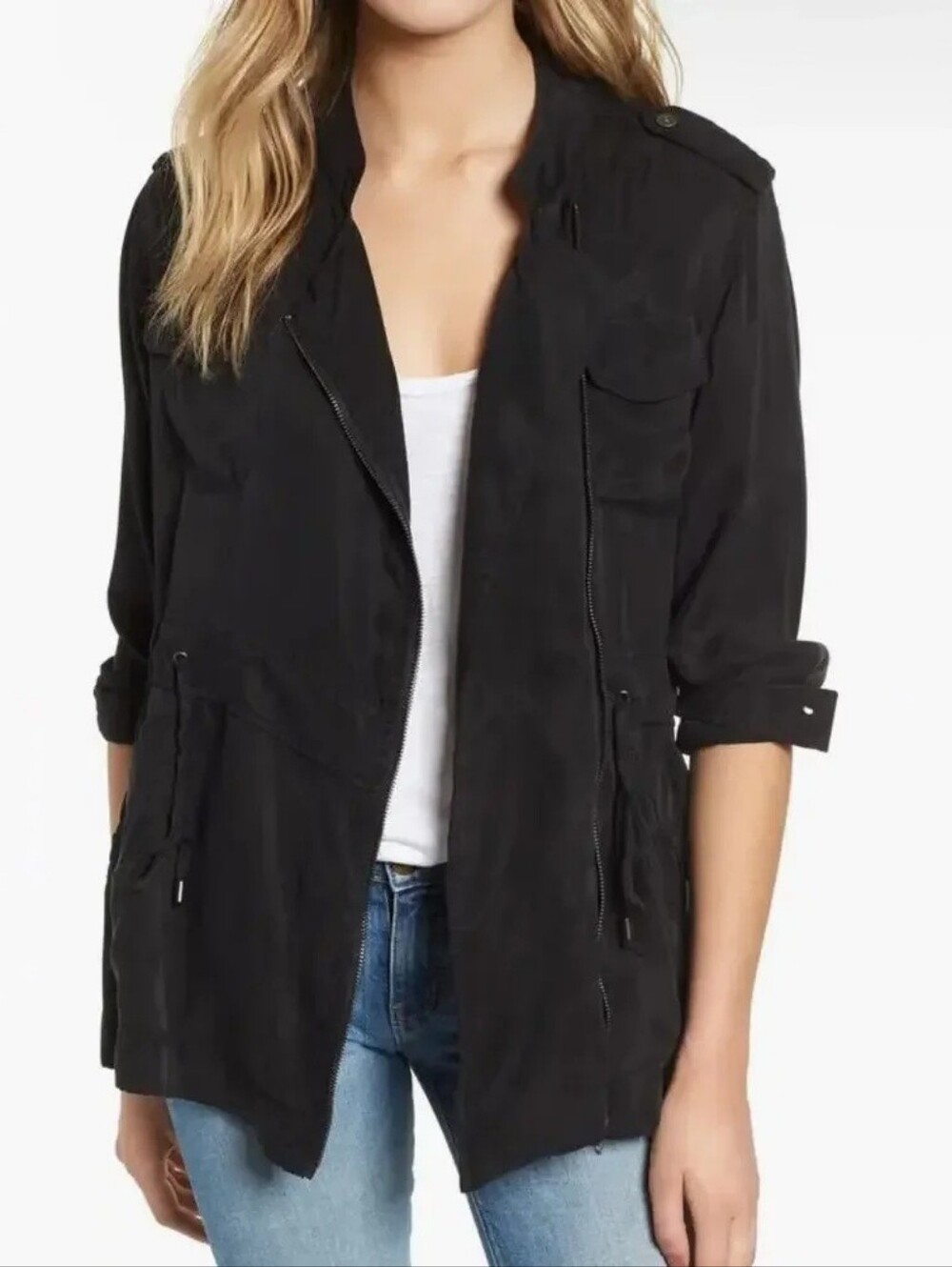 Rails Miles jacket black minimalist utility lightweight women's Size medium M